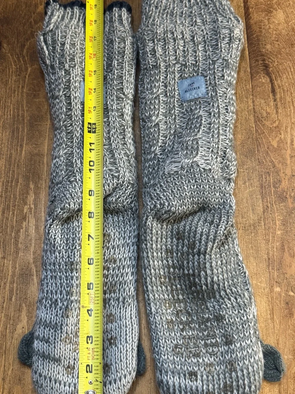 Jane and Bleeker puppy Grey and White Knit dog socks- Cozy fun socks